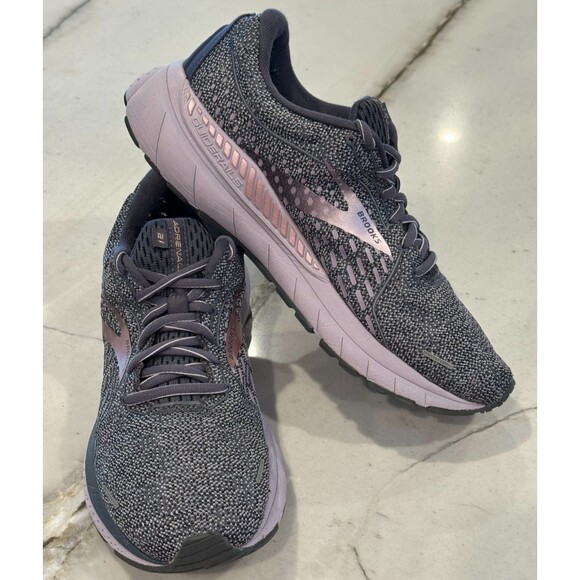 Brooks Womens Adrenaline GTS 21 1203291B528 Gray Running Shoes Sneakers SZ11 - Picture 4 of 9